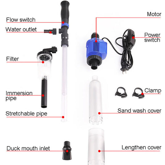 Electric Aquarium Gravel Cleaner - Automatic Water Change & Siphon Vacuum