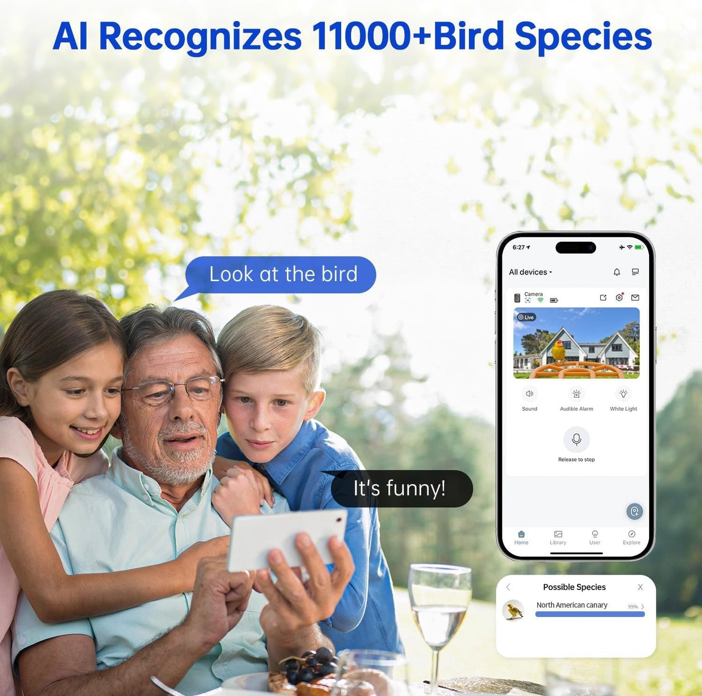 Smart Bird Feeder with Wireless Camera - AI Bird Watching & Recognition