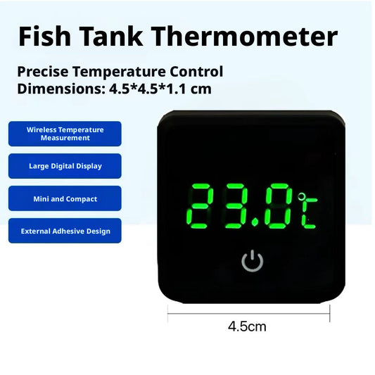 Digital Aquarium Thermometer - Round Fish Tank Temperature Display