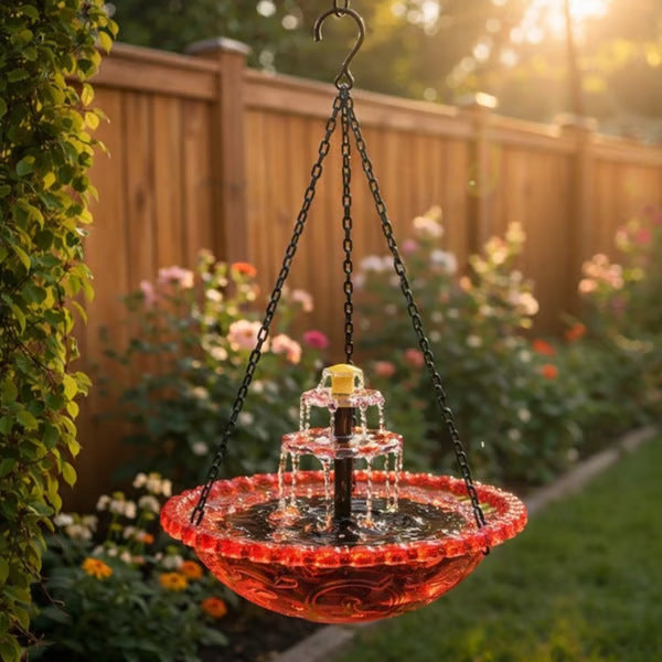 Solar-Powered Bird Bath Fountain - Outdoor Garden Water Feeder