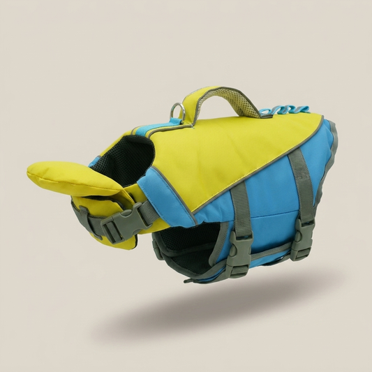 floaty - dog life jacket with head rest