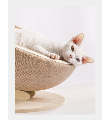 Cat Scratching Post - Eggshell Cup Bed with Scratch Pad Ball, Breathable Board