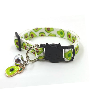 Cat Collar with Bell - Fun Fruit Print Nylon Safety Collar