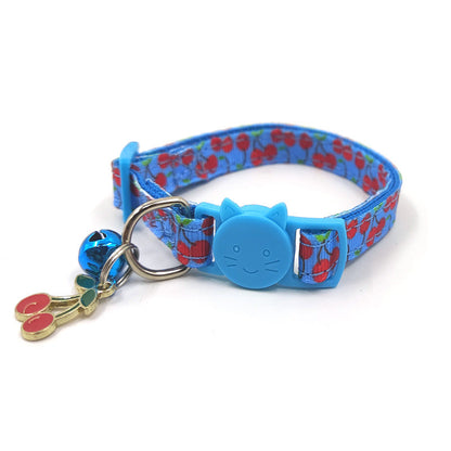 Cat Collar with Bell - Fun Fruit Print Nylon Safety Collar