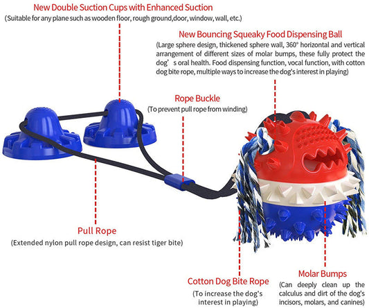 Indestructible Suction Cup Chew Toy for Large Dogs