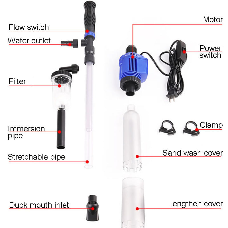 Electric Aquarium Gravel Cleaner - Automatic Water Change & Siphon Vacuum