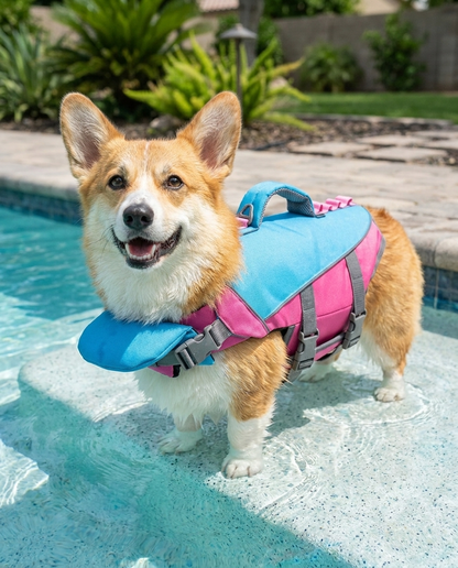 floaty - dog life jacket with head rest