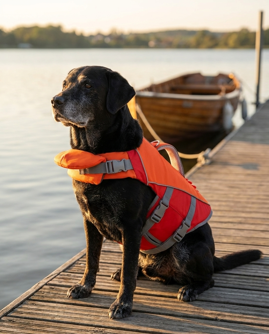 floaty - dog life jacket with head rest