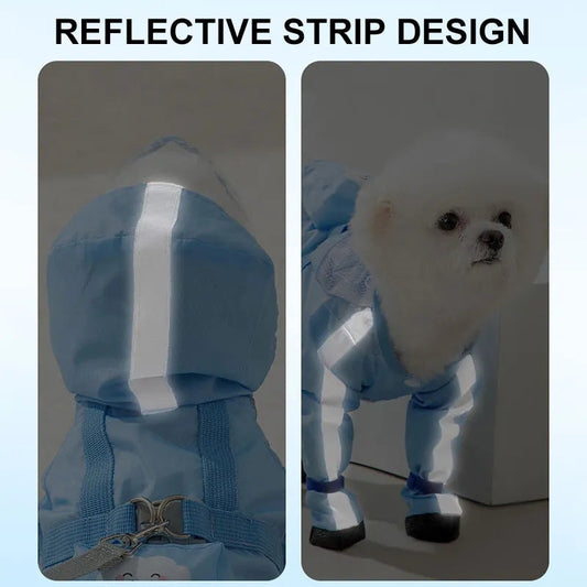 Waterproof Dog Raincoat | Full-Body 4-Leg Rain Jacket for Small & Medium Dogs