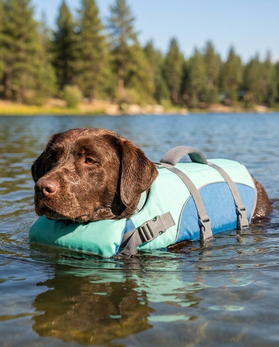 floaty - dog life jacket with head rest