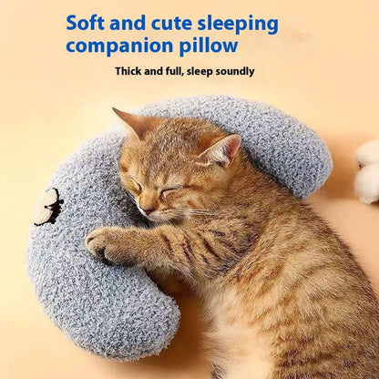 Pet Sleeping Mat with Neck Support | U-Shaped Pillow Bed for Dogs & Cats