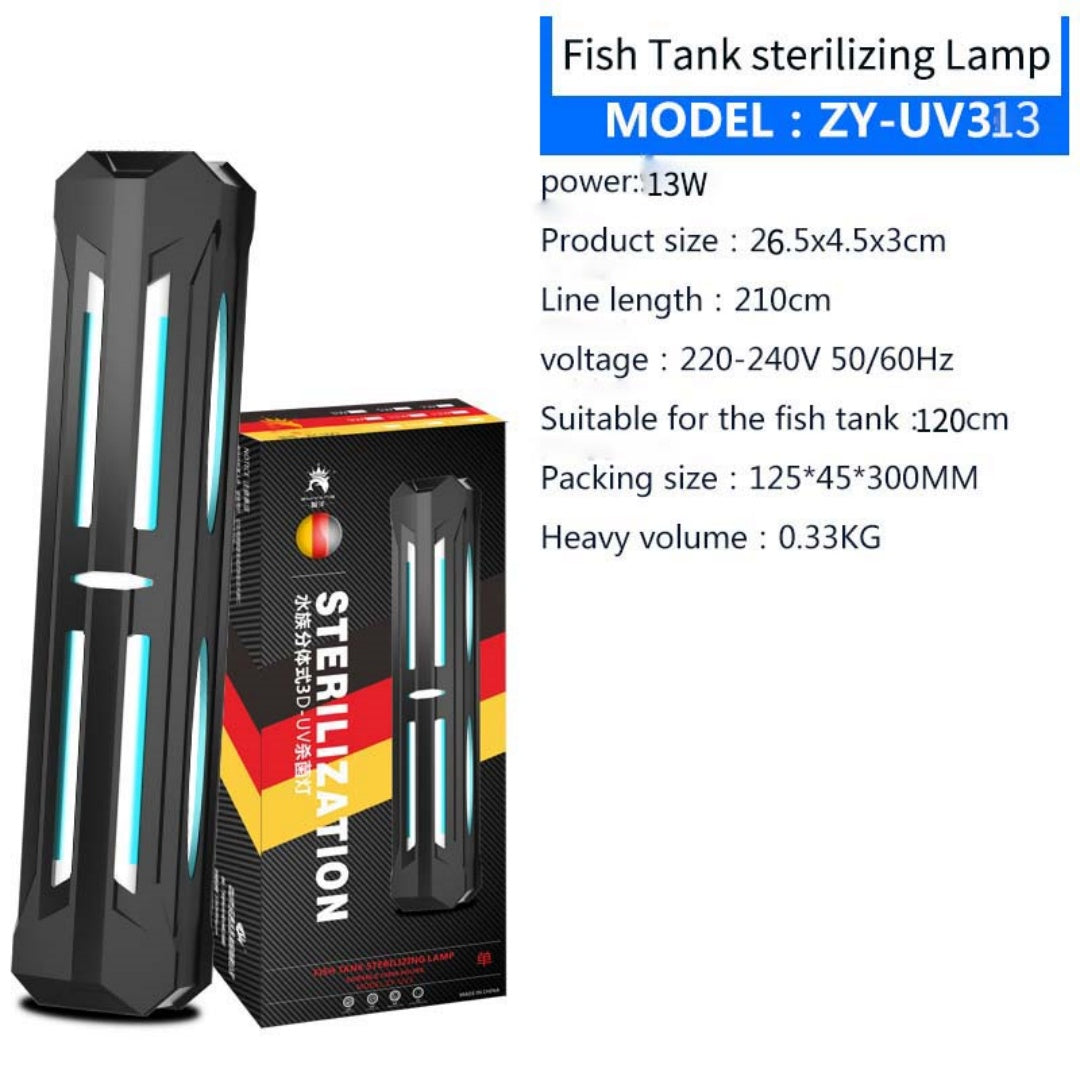 Aquarium UV Sterilizer Lamp - Timed Fish Tank Water Clarifier