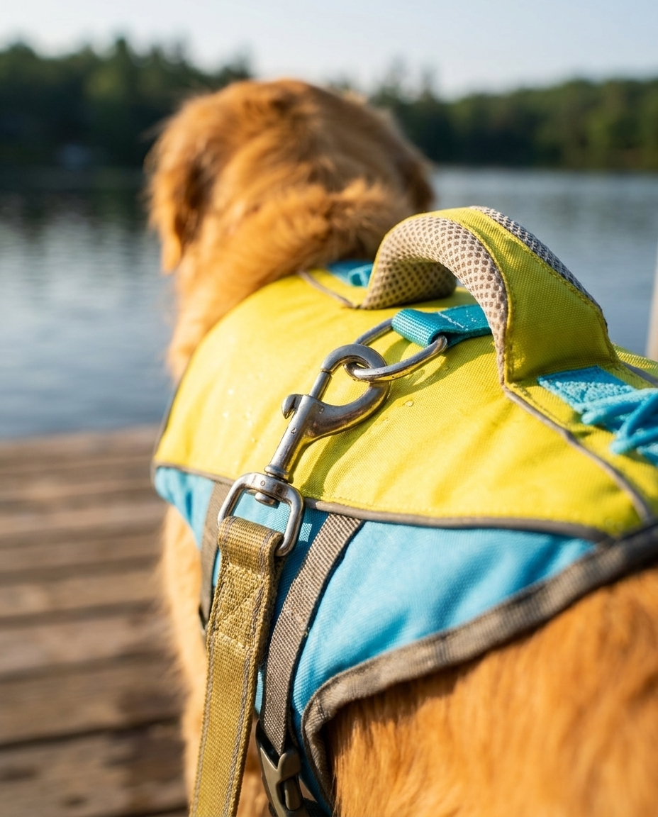 floaty - dog life jacket with head rest