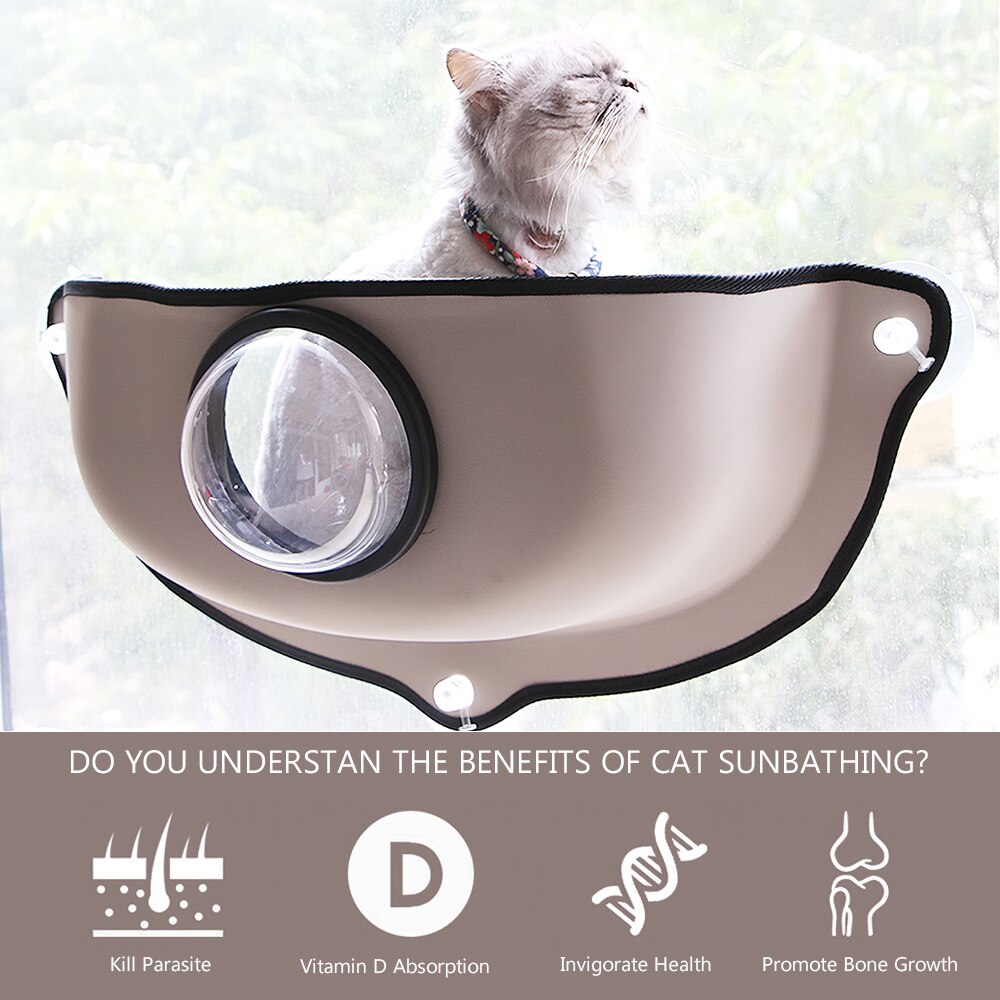 Pet Window Sill Cat Hammock ¨C Suction Cup Mountable Cat Bed for Indoor Cats