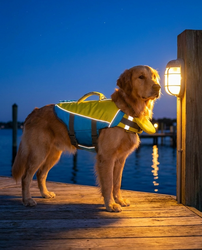 floaty - dog life jacket with head rest