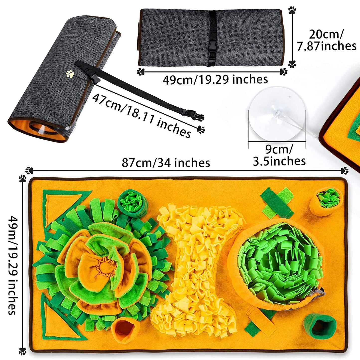 Large Snuffle Mat for Dogs - Interactive Sniff & Slow Feeder Mat for Stress Relief and Enrichment