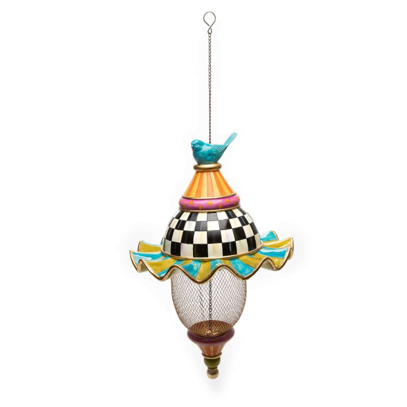 Hand-Painted Decorative Pendant Bird Feeder - Hanging Metal & Resin Garden Feeder