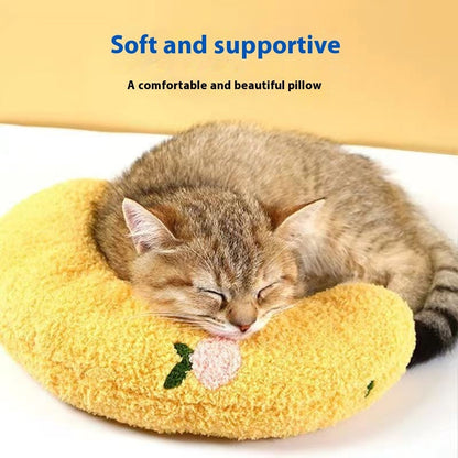 Pet Sleeping Mat with Neck Support | U-Shaped Pillow Bed for Dogs & Cats
