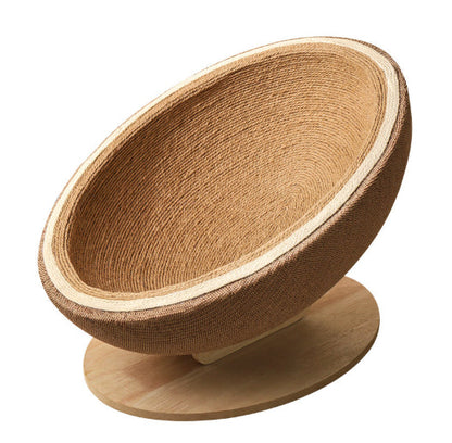 Cat Scratching Post - Eggshell Cup Bed with Scratch Pad Ball, Breathable Board