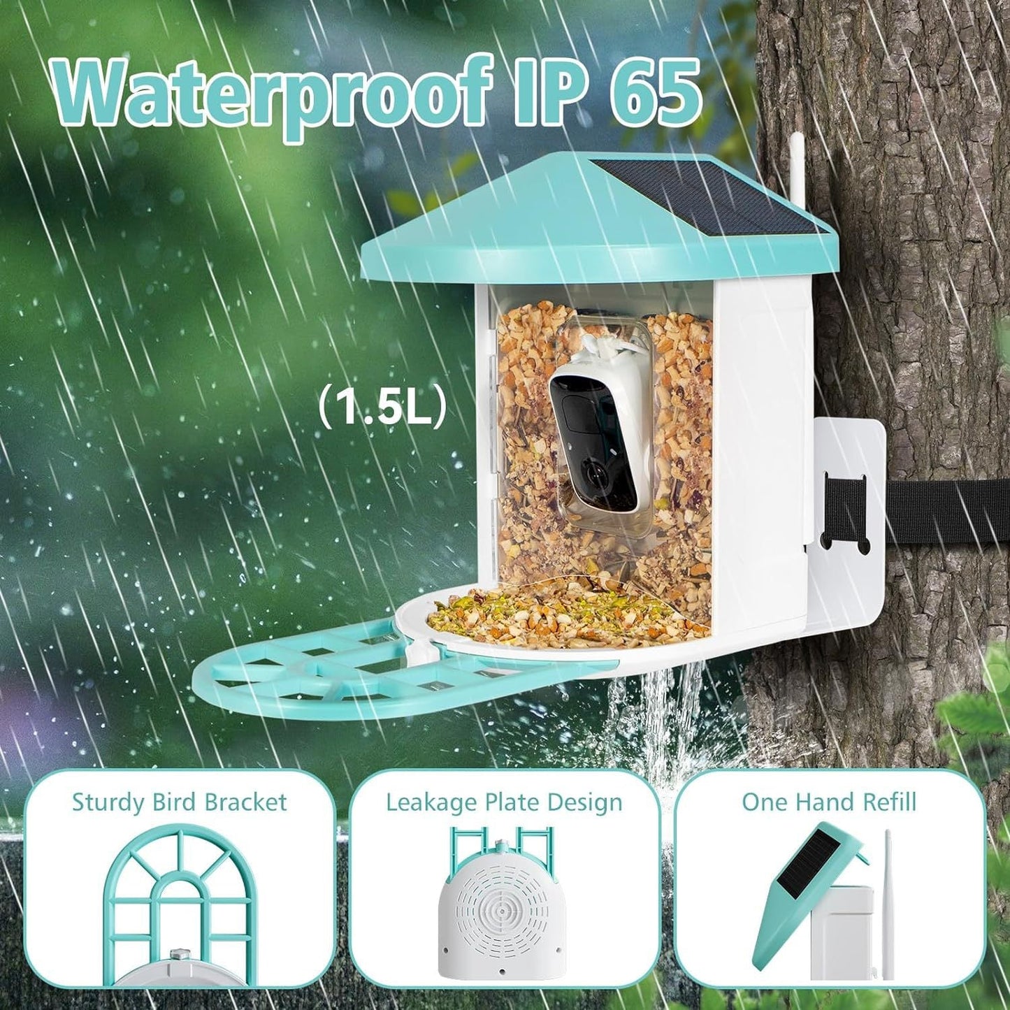 Smart Bird Feeder with Wireless Camera - AI Bird Watching & Recognition