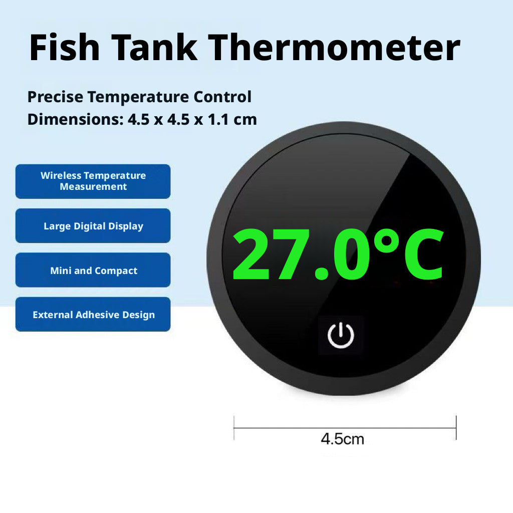 Digital Aquarium Thermometer - Round Fish Tank Temperature Display