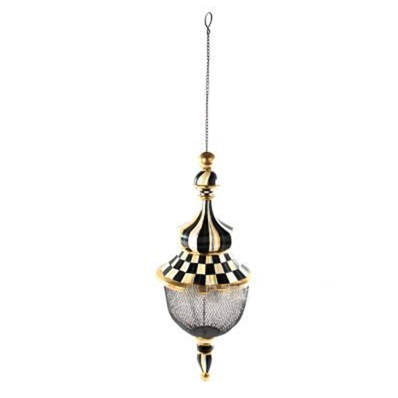 Hand-Painted Decorative Pendant Bird Feeder - Hanging Metal & Resin Garden Feeder