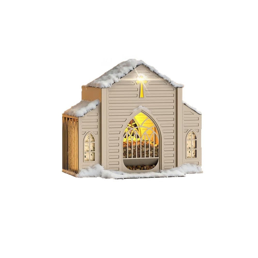 Solar-Powered Church-Style Bird Feeder - Decorative Hanging Garden Feeder