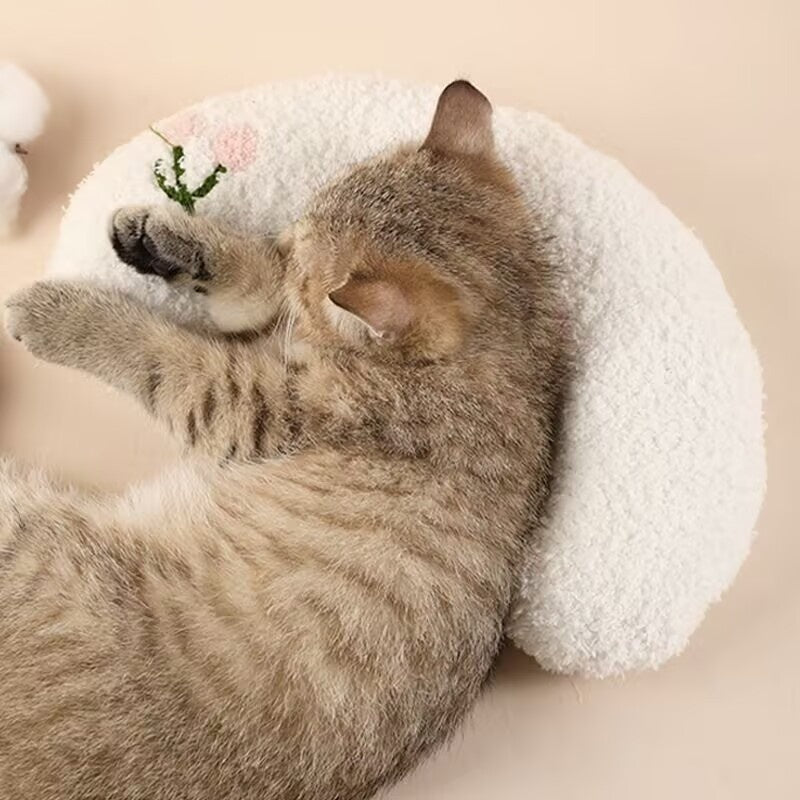 Pet Sleeping Mat with Neck Support | U-Shaped Pillow Bed for Dogs & Cats
