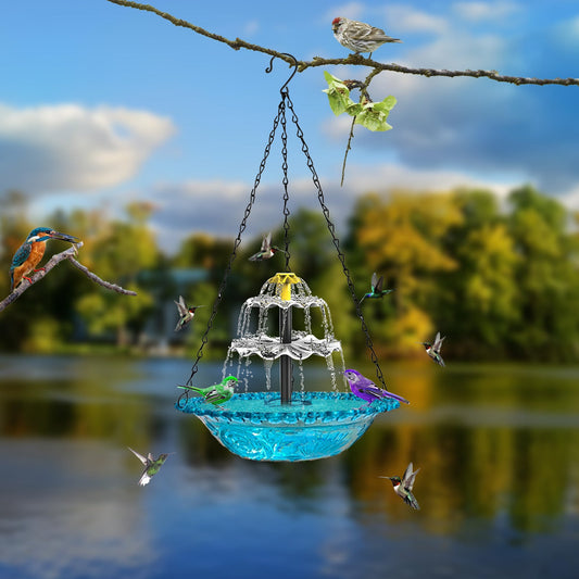Solar-Powered Bird Bath Fountain - Outdoor Garden Water Feeder