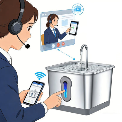 Automatic Cat Water Fountain - App Controlled, Battery Powered, Radar Sensor, 4L