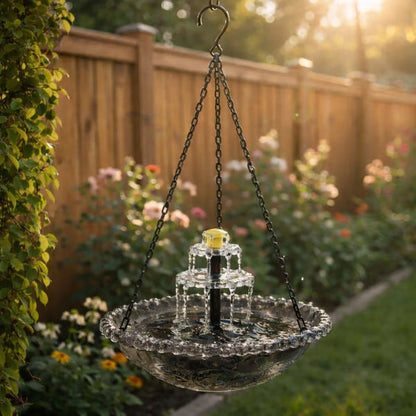 Solar-Powered Bird Bath Fountain - Outdoor Garden Water Feeder
