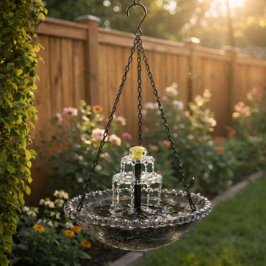 Solar-Powered Bird Bath Fountain - Outdoor Garden Water Feeder